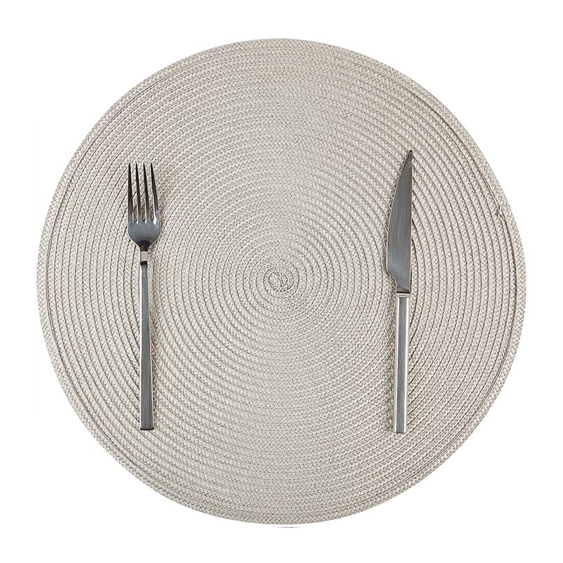 Biradlı BRD-1841 Yuvarlak PVC Amerikan Servis, 38 cm, Gri