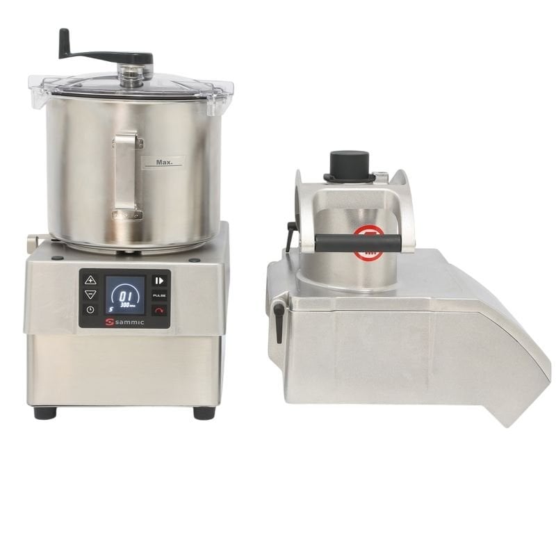Sammic CK-38V ماكينة تحضير طعام وخضروات مدمجة للمطابخ، سرعة متغيرة 1500 W 450 كغ / ساعة 8 لتر