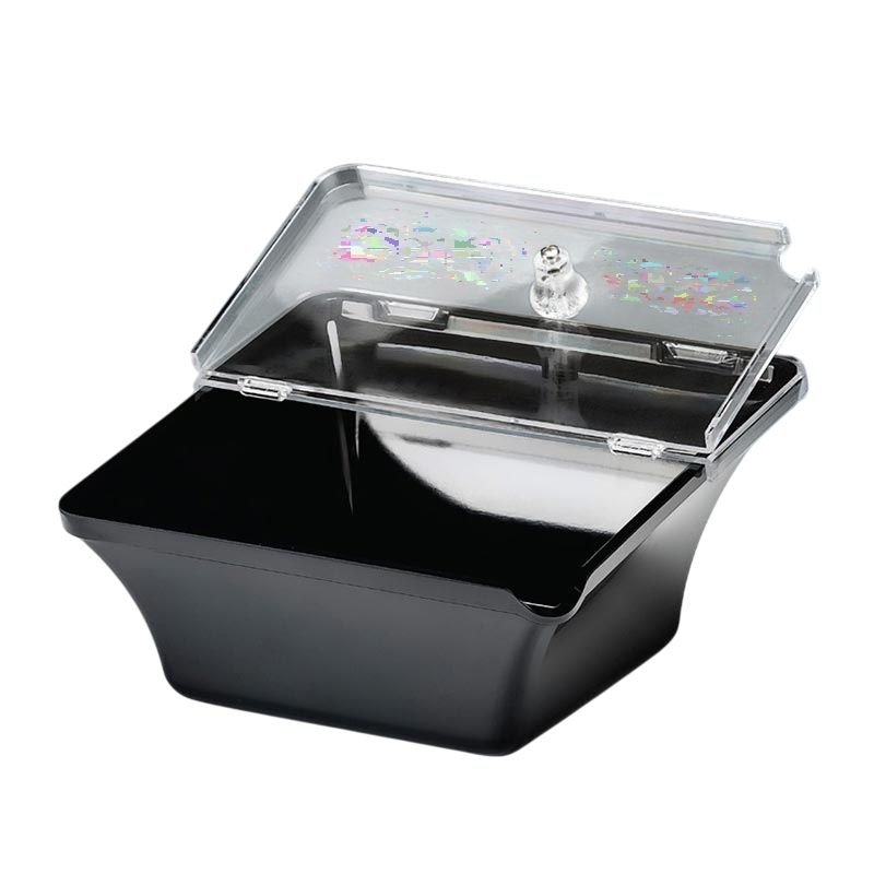 Zicco K-2300 Kapaklı Melamin Teşhir Kase 22x22x8-11 cm Siyah