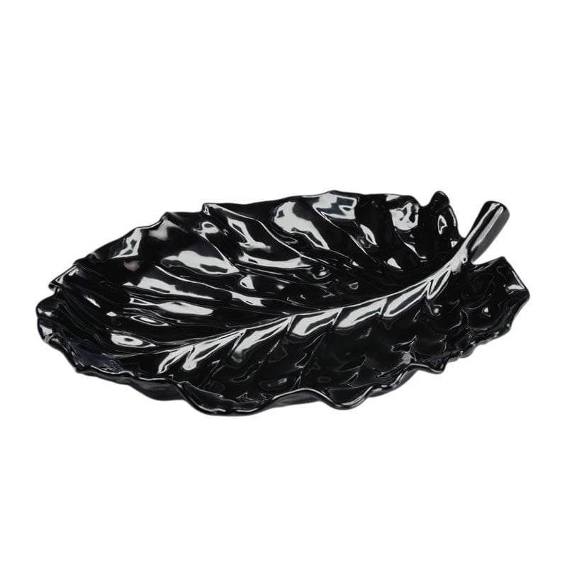 Zicco K-2700 Melamin Yaprak Model Teşhir Tabağı 31x24 cm Siyah