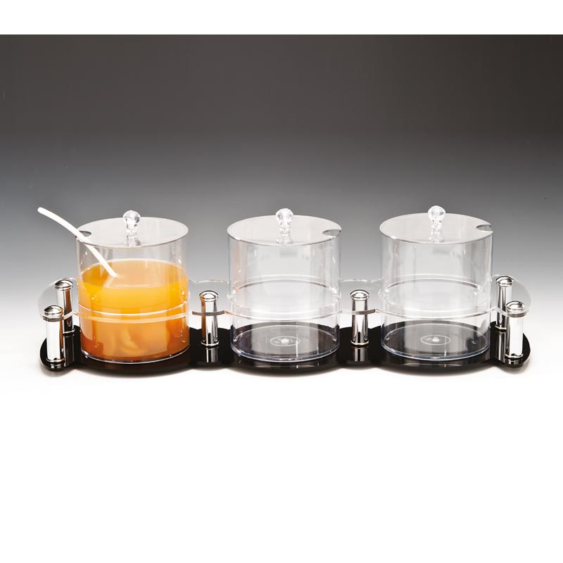 Zicco ZCP 132-M Polikarbon 3 Bölmeli Sosluk Reçellik Standı 2.1 L 21x65 cm