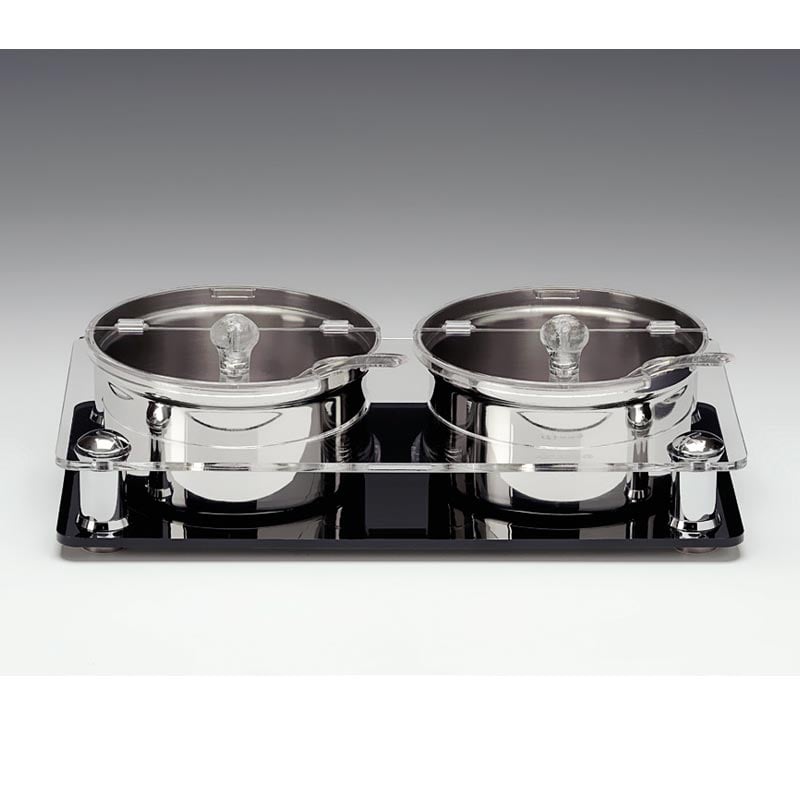 Zicco ZCP-666 Polikarbon Kapaklı Çelk Altlı Sosluk Reçellik Standı 2'li 17.5x33.5 cm