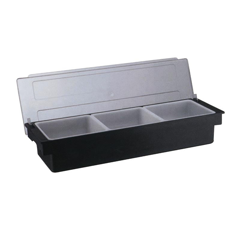 Biradlı BRD-H10311 Kapaklı Polikarbon Bar Konteyner, 3'lü, 50x16x9 cm, Siyah