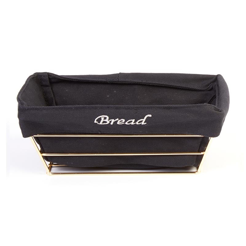 Biradlı BRD-HW182-A Bezli Dikdörtgen Ekmek Sepeti, 22x16x7.5 cm, Altın