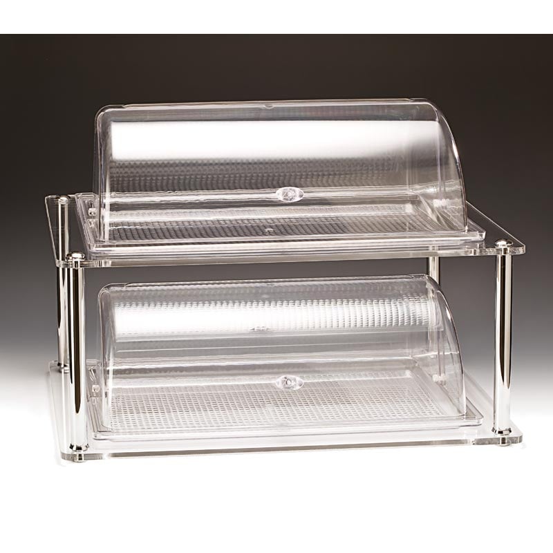 Zicco ZCP-220 Akrilik Standlı Rolltop Kapaklı Polikarbon Teşhir Standı GN 1/1 44x64 cm
