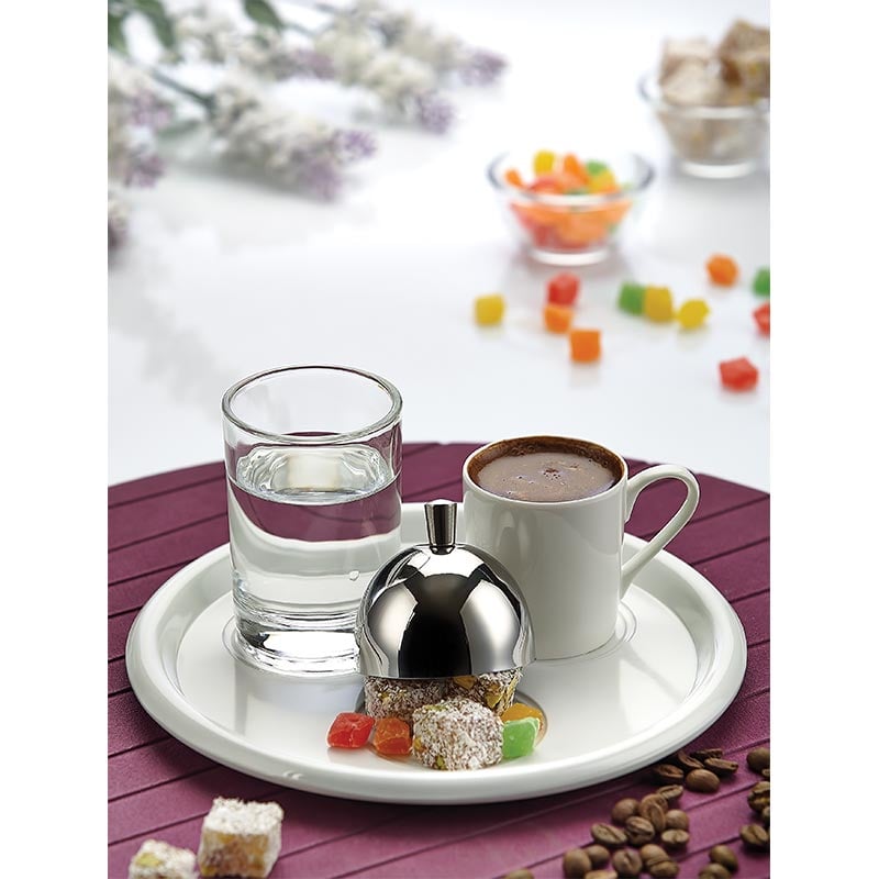 Biradlı BRD-406307 طقم تقديم قهوة تركية دائري، 19 سم