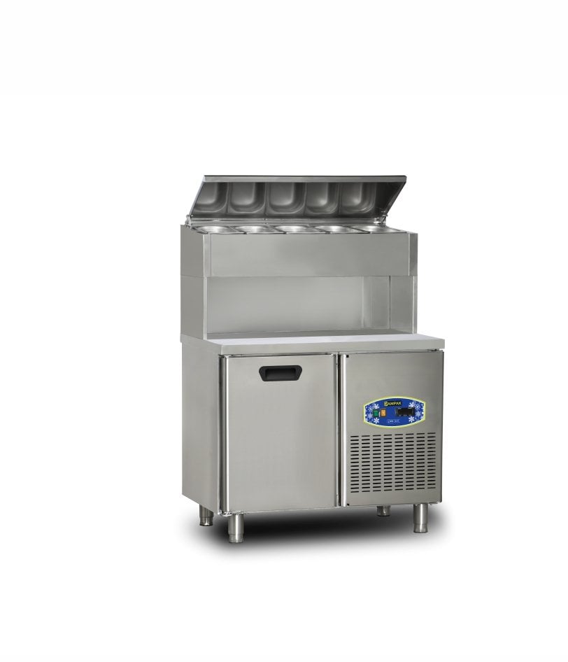 Dampak 1 Kapılı Tezgah Tip Buzdolabı Pizza Hazırlık Tablalı Yüksek Model 100x70 Cm 196 L
