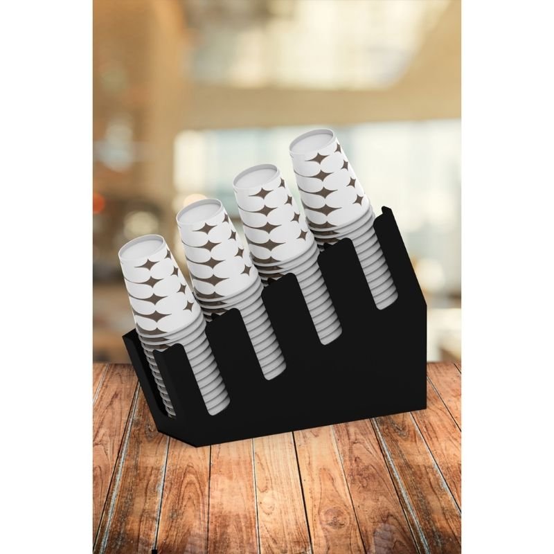 Decorelax 4-Compartment Slanted Paper Cup Dispenser 8 Oz 4-Tier