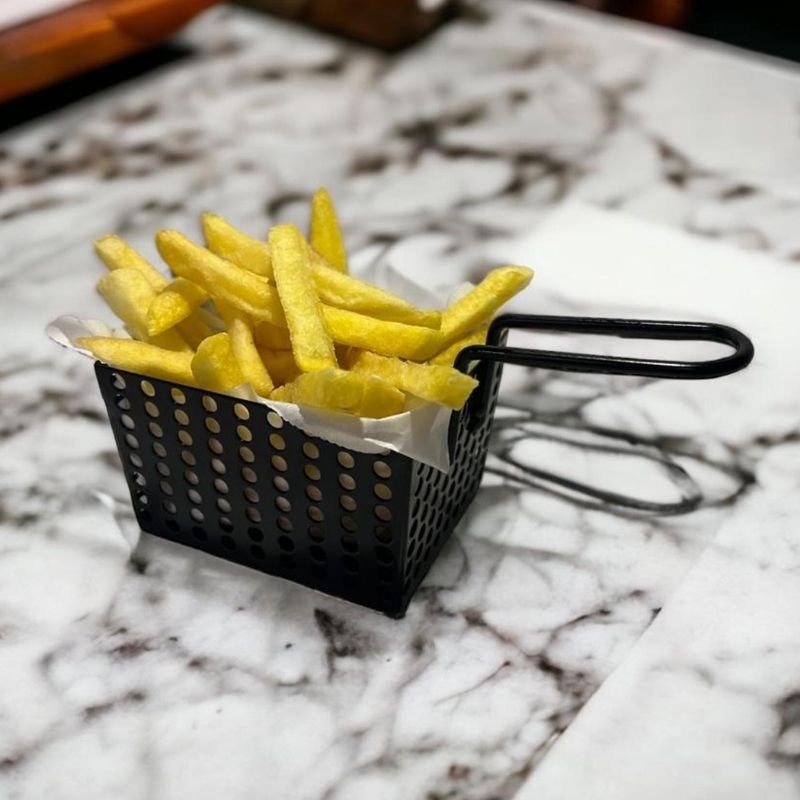 Decorelax Model-1 Modern Mini Potato Presentation Basket Black
