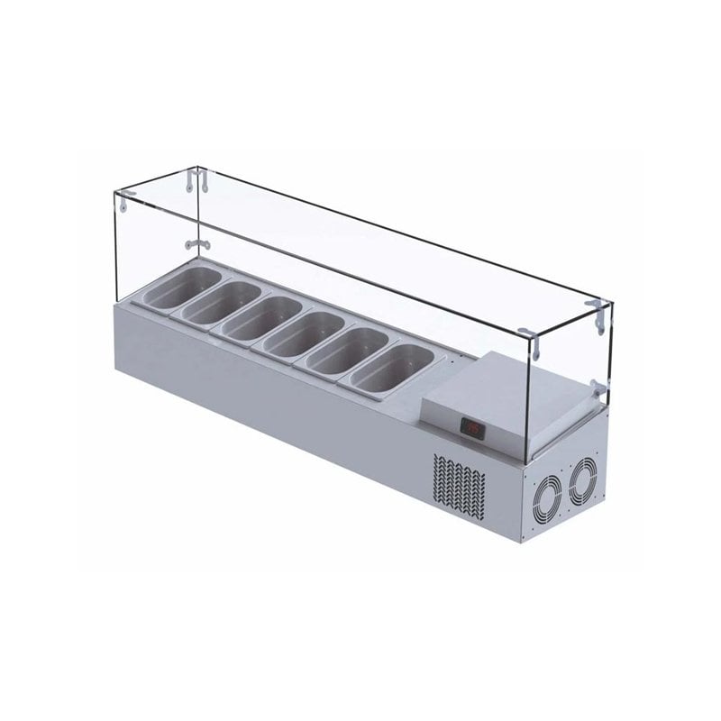 İceinox VTP-GL 178 Set Üstü Camlı Saladbar 8 Adet 1/4 150 GN Kapasiteli