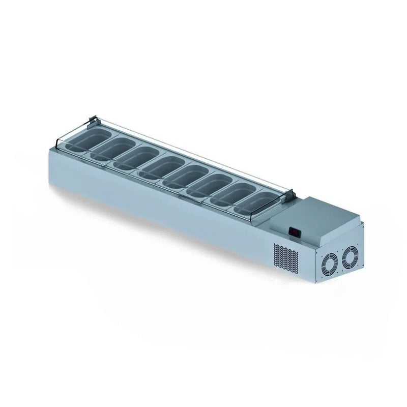 İceinox VTP-PL 250 Set Üstü Pleksi Kapaklı Saladbar 12 Adet 1/4 150 GN Kapasiteli