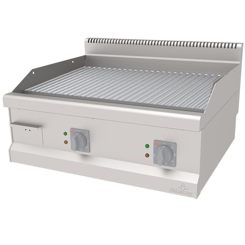 Atalay 700 Seri Nervürlü Krom Pleyt Izgara Set Üstü Elektrikli 80x70 Cm