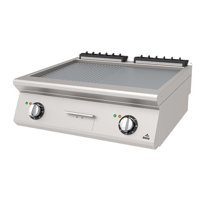 Atalay 730 Seri Yarı Nervürlü Pleyt Izgara Set Üstü Elektrikli 80x73 Cm