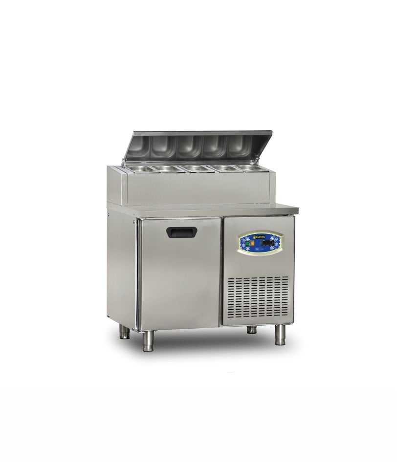 Dampak 1 Kapılı Tezgah Tip Buzdolabı Pizza Hazırlık Tablalı 100x70 Cm 196 L