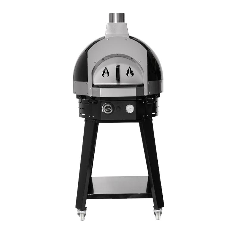Empero EMP.SPO.H-60-B Ev Tipi Taş Tabanlı Pizza Fırını Gazlı Siyah Ø 60 Cm