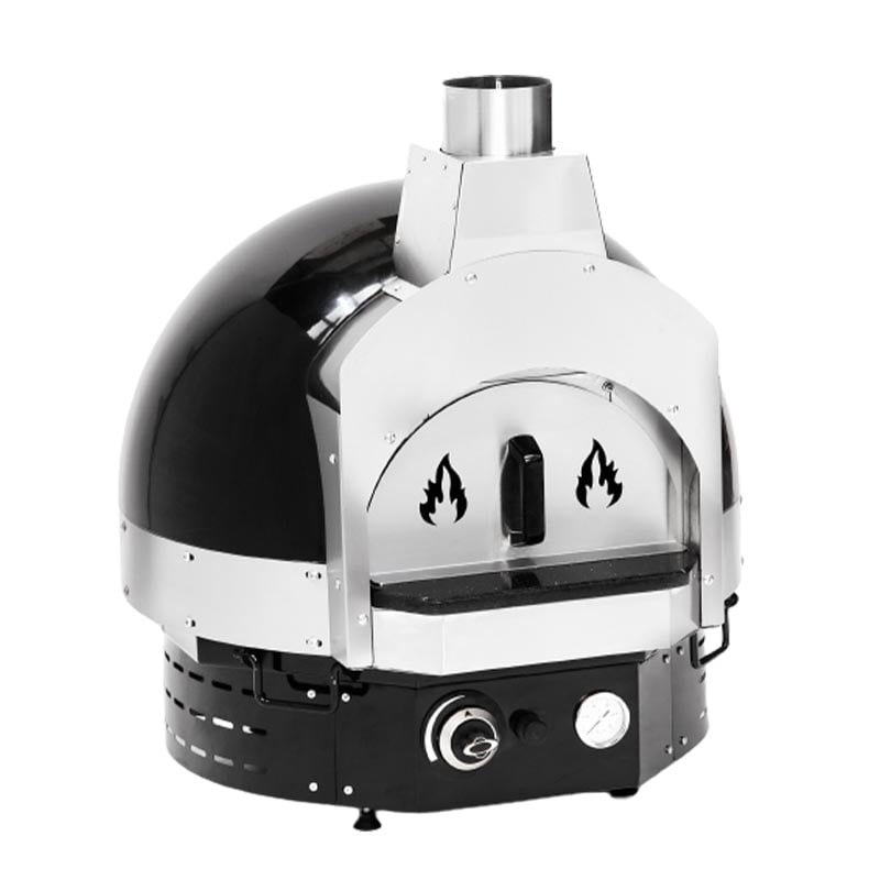 Empero EMP.SPO.H-70-B Ev Tipi Taş Tabanlı Pizza Fırını Gazlı Siyah Ø 70 Cm