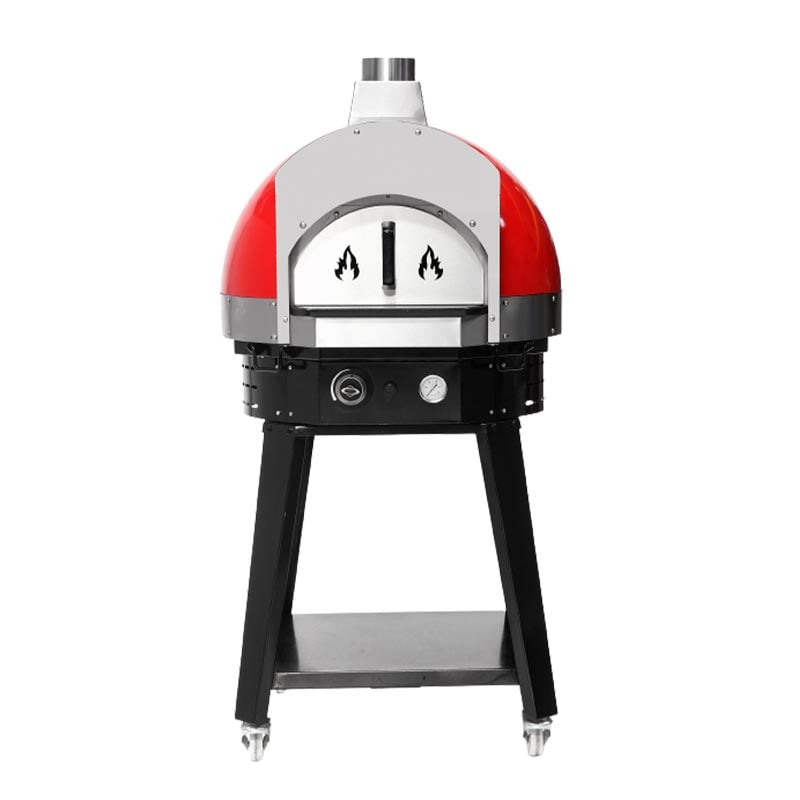 Empero EMP.SPO.H-70-W-R Ev Tipi Taş Tabanlı Pizza Fırını Odunlu Kırmızı Ø 70 Cm