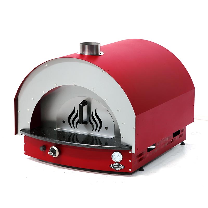 Empero PLF.PLS.D5-W-R Taş Tabanlı Pizza Ve Pide Fırını Odunlu Kırmızı 25 Cm x 4 Pizza Kapasiteli