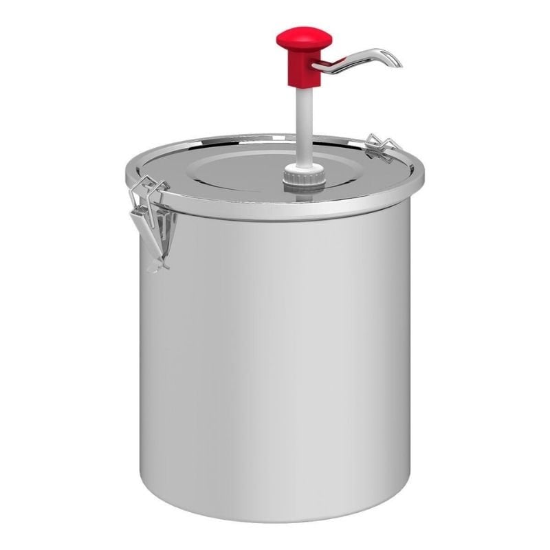 Kalando KD-01610 Basmalı Sos Pompası Paslanmaz Kilitli 10 L Kırmızı
