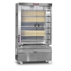 Pimak PI6/M16KB Kollu Piliç Çevirme Makinesi 6 Şiş 30 Piliç Kapasiteli Gazlı