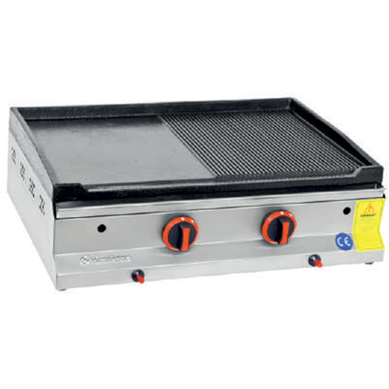 Himaksan Set Üstü Yarı Oluklu Döküm Izgara, Elektrikli 70x47 Cm HMK-DIE 70