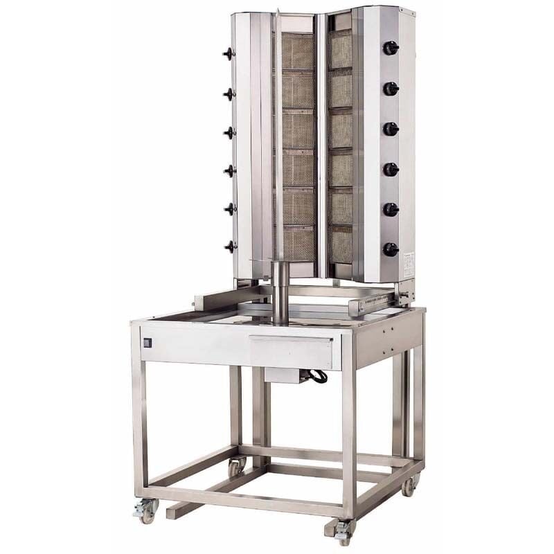 Kalitegaz 6+6 Radyanlı Alttan Motorlu Döner Ocağı, Gazlı, Arabalı V Model KLG 226-VA
