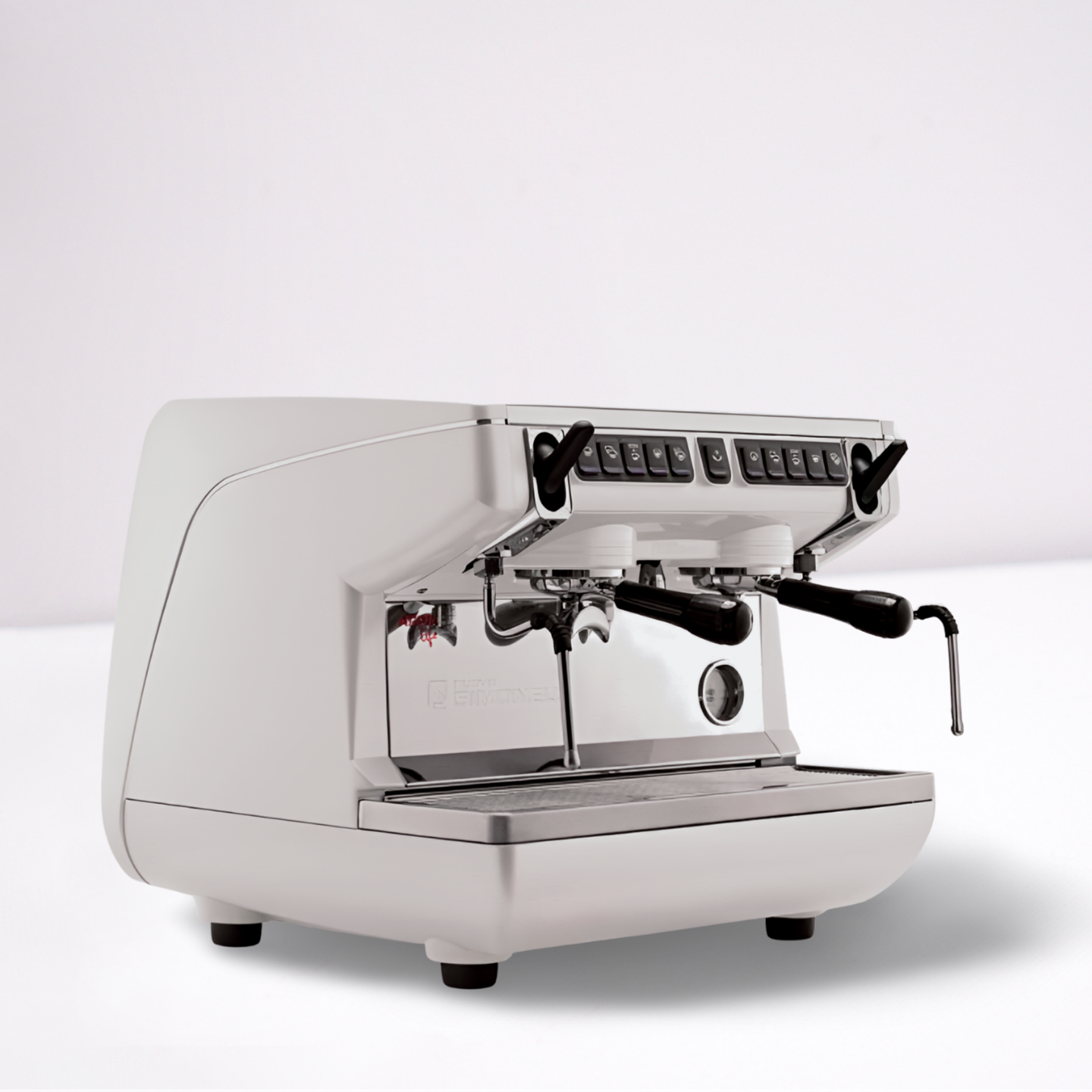 Nuova Simonelli Appia Life Compact آلة قهوة إسبريسو أوتوماتيكية بالكامل، كوب طويل، مجموعتان، أبيض