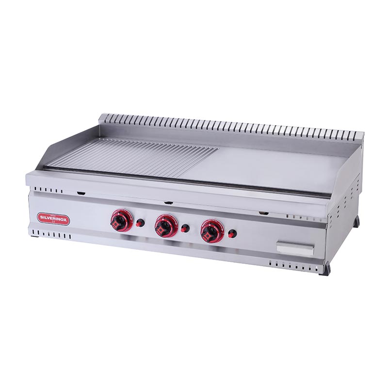 Silverinox Gazlı Yarı Oluklu Pleyt Izgara 80x60 Cm