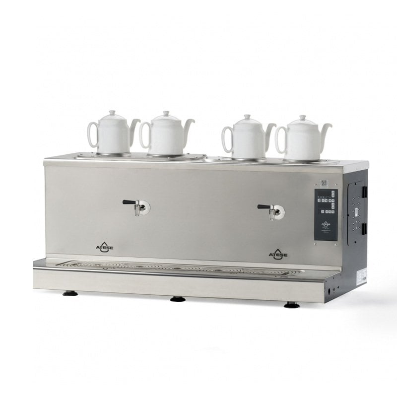 Ateşe Cappadocia Smart Plus Elektrikli 4 Demlikli Çay Kazanı, 30+30 L İnox