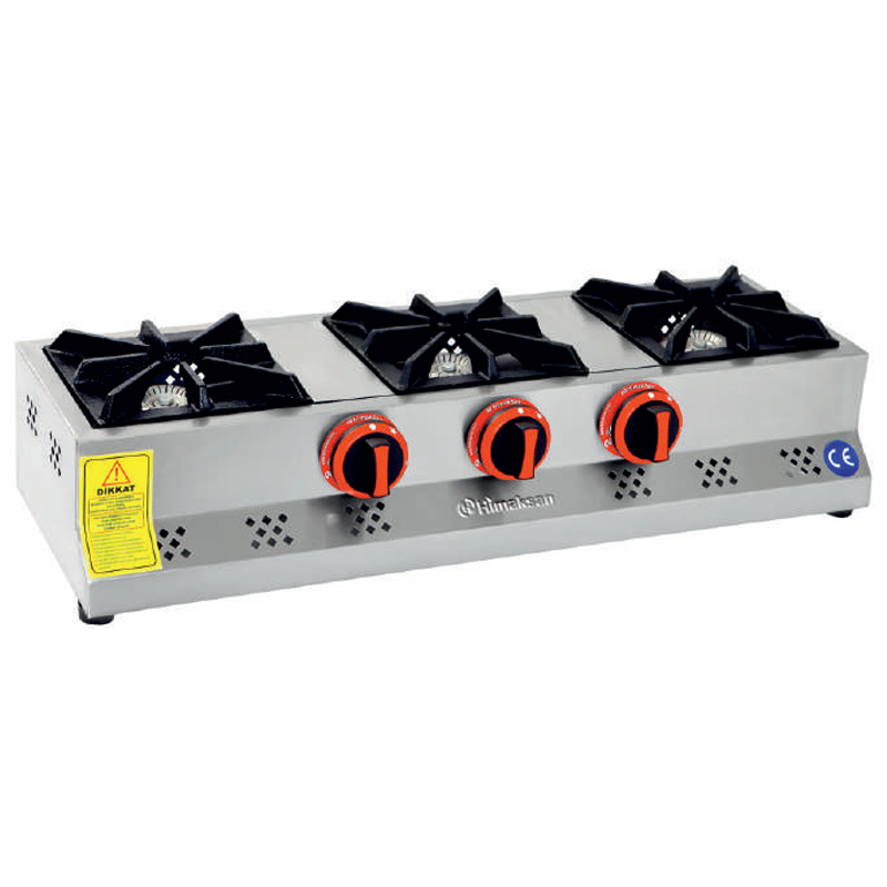 Himaksan 3’Lü Set Üstü Mini Ocak, LPG’li 80x30 Cm HMK-MN 3 CE