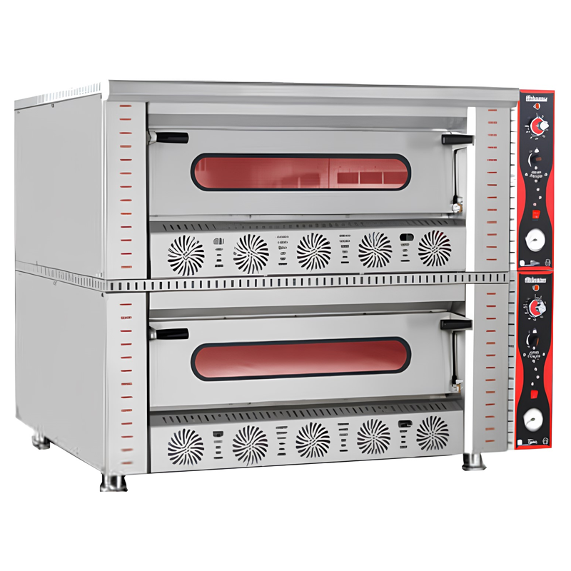 Himaksan Çift Katlı Pizza Fırını, Gazlı, Ø30 cm 4+4 Pizza Kapasiteli HMK-PFS4 878