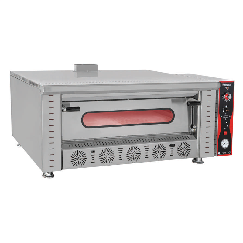 Himaksan Tek Katlı Pizza Fırını, Gazlı, Ø30 cm 6 Pizza Kapasiteli HMK-PFG6 1175