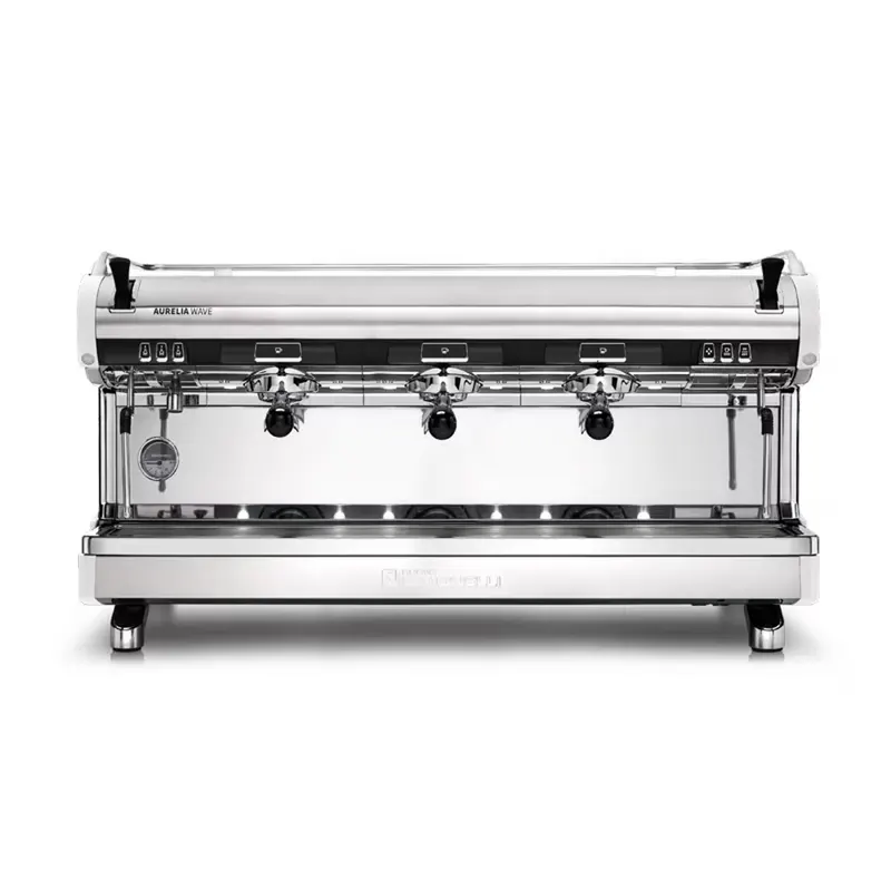 Nuova Simonelli Aurelia Wave Tam Otomatik Espresso Kahve Makinesi, 3 Gruplu, Siyah, Yüksek Kaşık