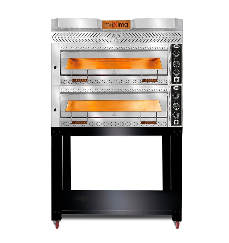 GMG Maxima PEF S Serisi Çift Katlı Taş Tabanlı Pizza Fırını, 9+9 Kapasiteli