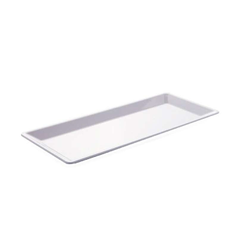 Rubikap Polikarbon Dikdörtgen Servis Tabağı, 14x34 cm Beyaz