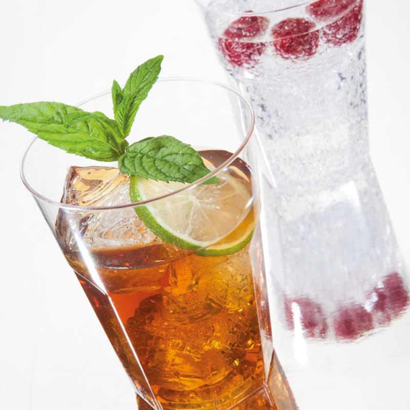 Rubikap Tek Kullanımlık Kristal Bardak, 350 ml Kırmızı