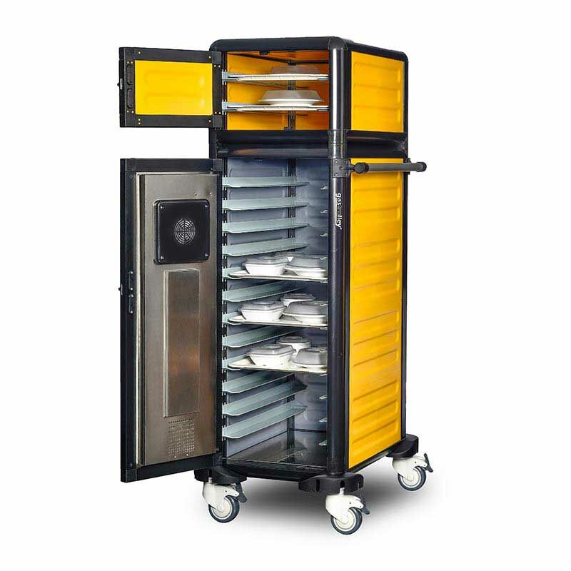 Gastrolley 100/25 Single Hospital Heated Food Service Trolley, Heated+Neutral, 57x79x158 cm