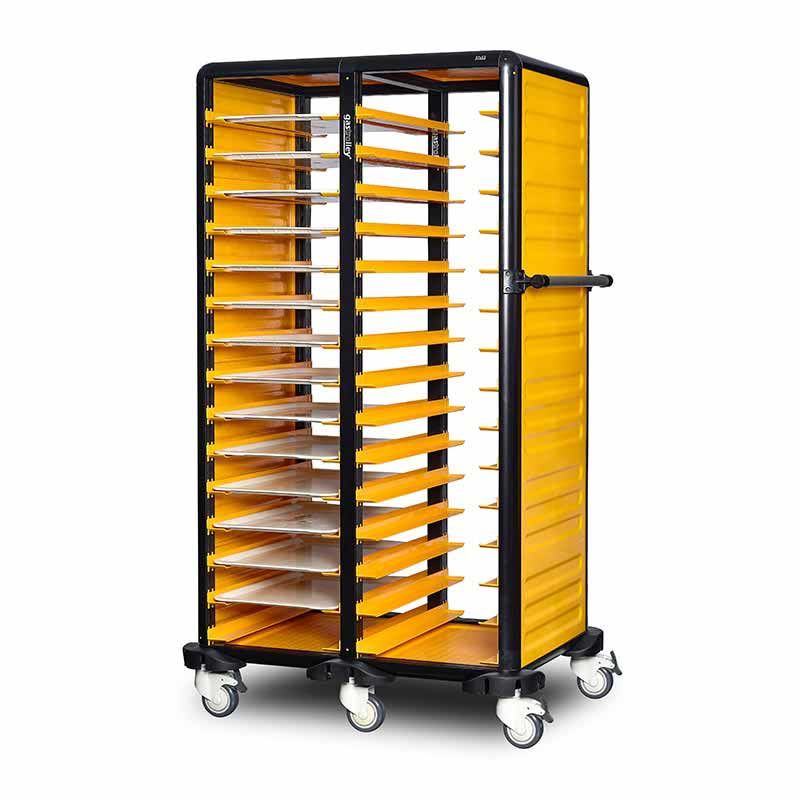 Gastrolley 150 Double Service Tray Trolley, 2 Sides Closed, 101x71x174 cm