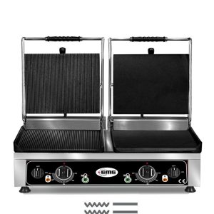 GMG KG 2735 DEGG Tost Makinesi Çift Kapaklı Yarı oluklu, Yarı Düz 2 x 36 x 27 cm