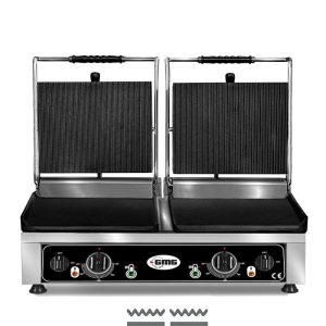 GMG KG 2735 DG Tost Makinesi Çift Kapaklı Yarı Oluklu, Yarı Düz 2 x 36 x 27 cm