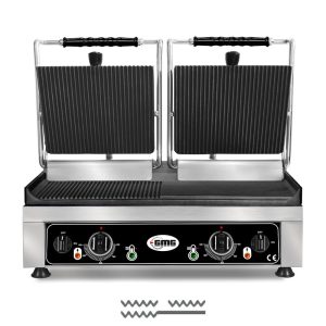 GMG KG 5530 DEG Tost Makinesi Alt Yüzey Yarı Oluk, Üst Yüzey Oluklu, 52x24 cm