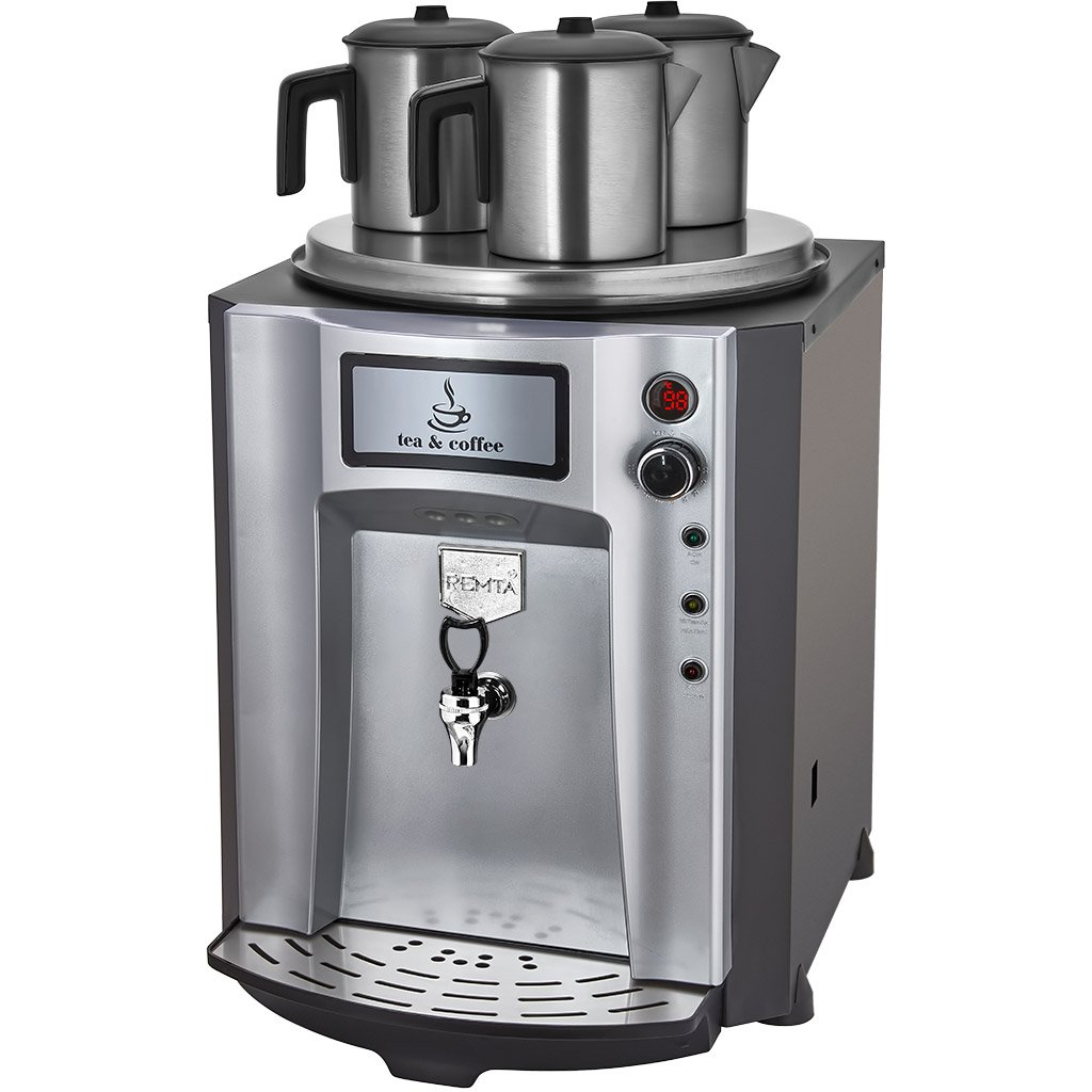 Remta DE10SP Premium Jumbo Şamandıralı Çay Makinesi, 3 Demlikli, 40 L, Gri