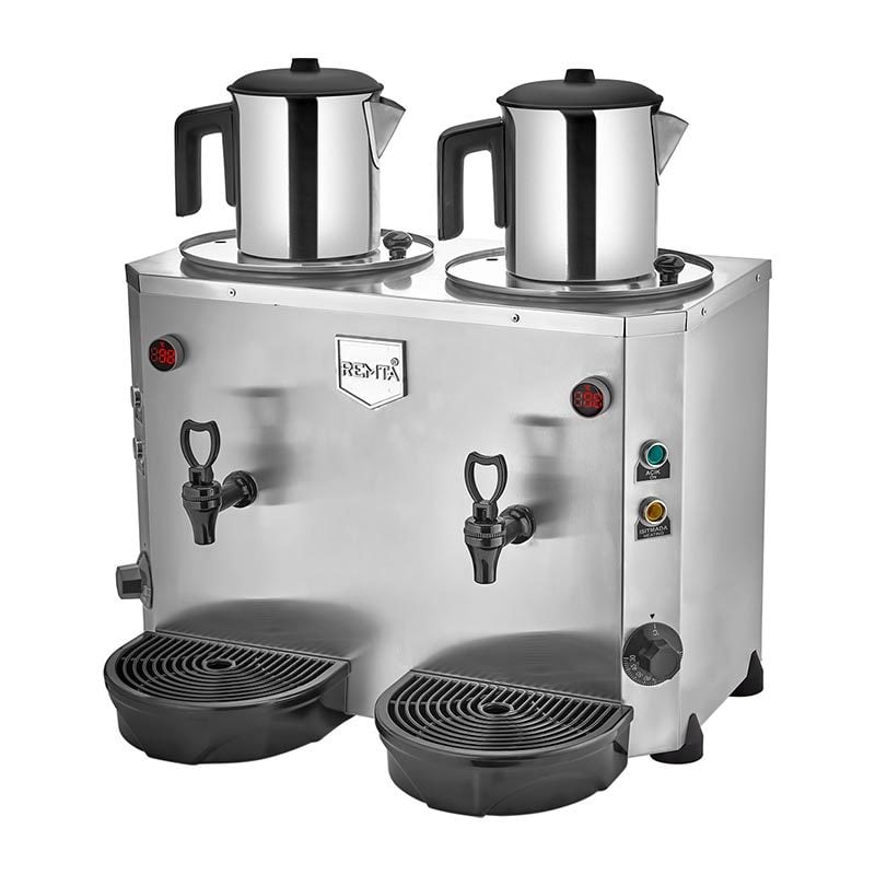 Remta DE15 Jumbo Çay Makinesi, 2 Demlikli, 9+9 L, Elektrikli