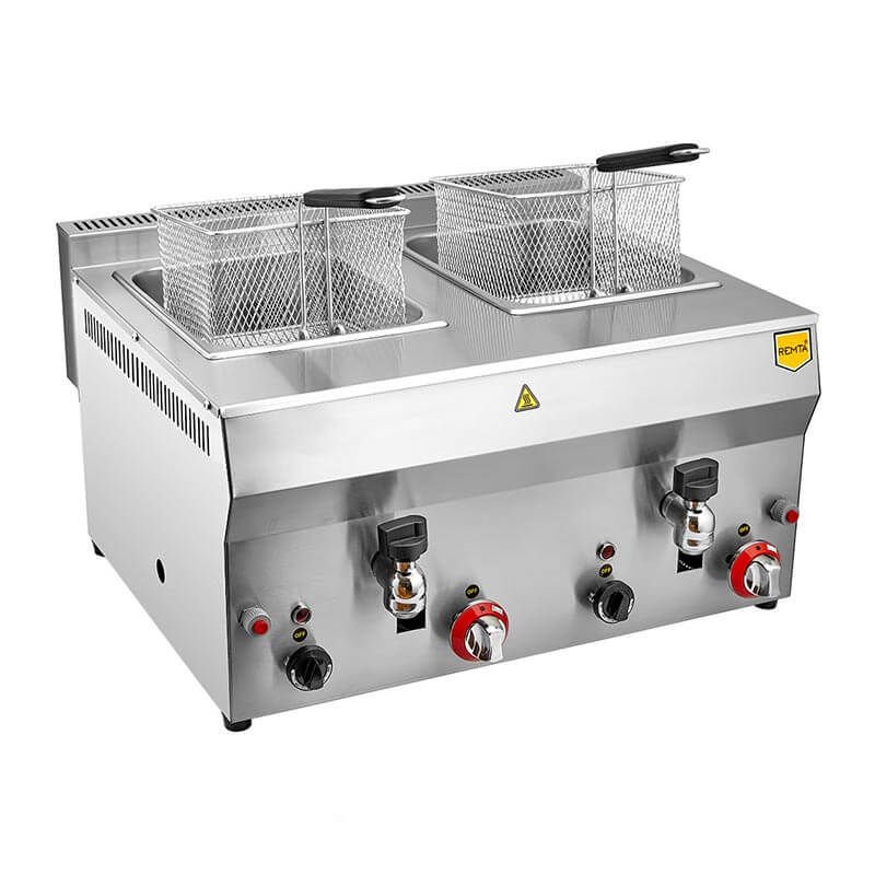 Remta R113CE Musluklu Fritöz, 8+8 L, Doğalgazlı
