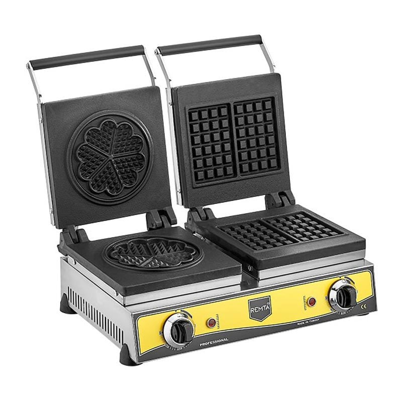 Remta W20 Çiftli Kare+Çiçek Model Waffle Makinesi, 16 cm, Elektrikli