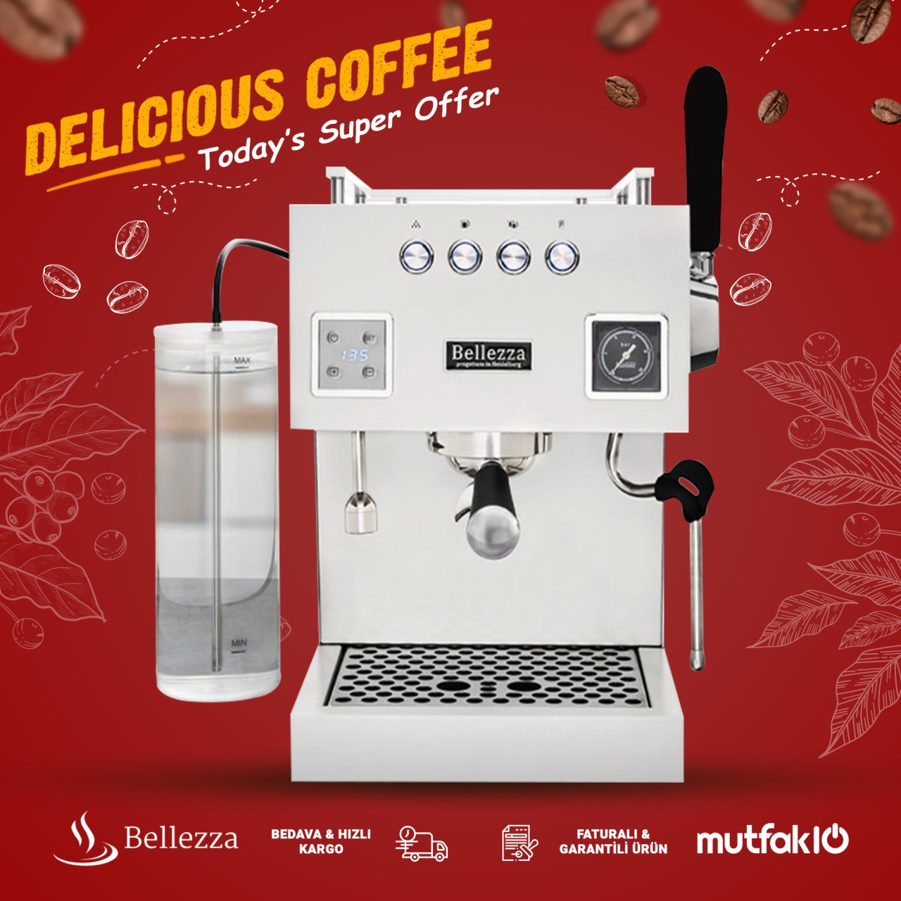 Bellezza Bellona  Espresso Kahve Makinesi Tek Gruplu