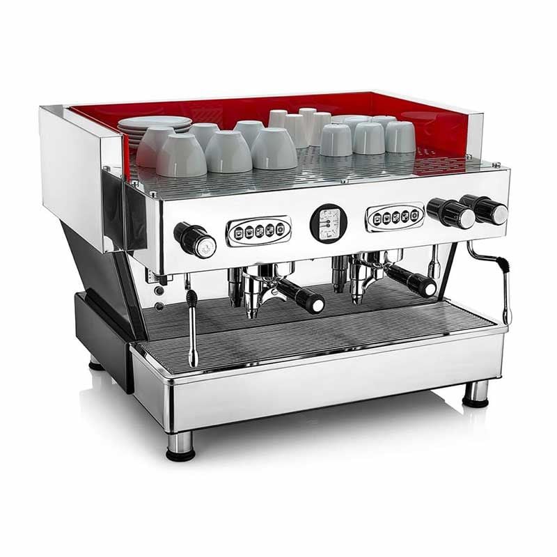 Brawi V EL Tam Otomatik Espresso Kahve Makinesi,Kırmızı, 2 Grup