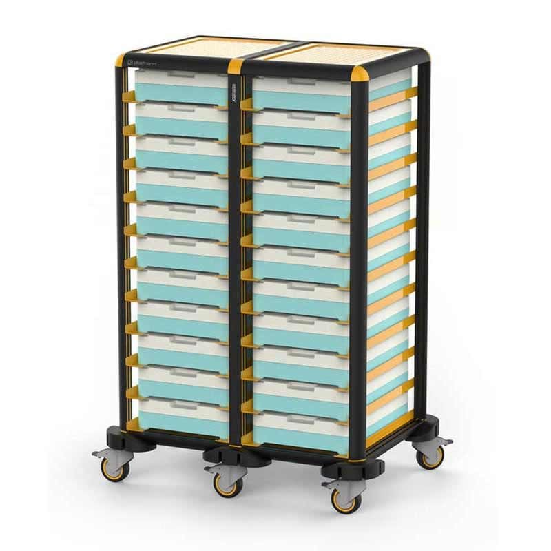 Gastrolley Dual Thermo Tray Cart, 9+9 Tray Capacity, Open Sides