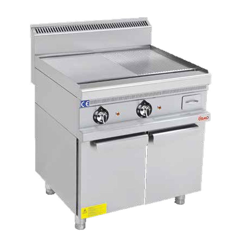 Osimo Elektrikli Izgara, Dolaplı, 700 Seri, 80x70 cm, Yarı Oluklu Yarı Düz, 400 V