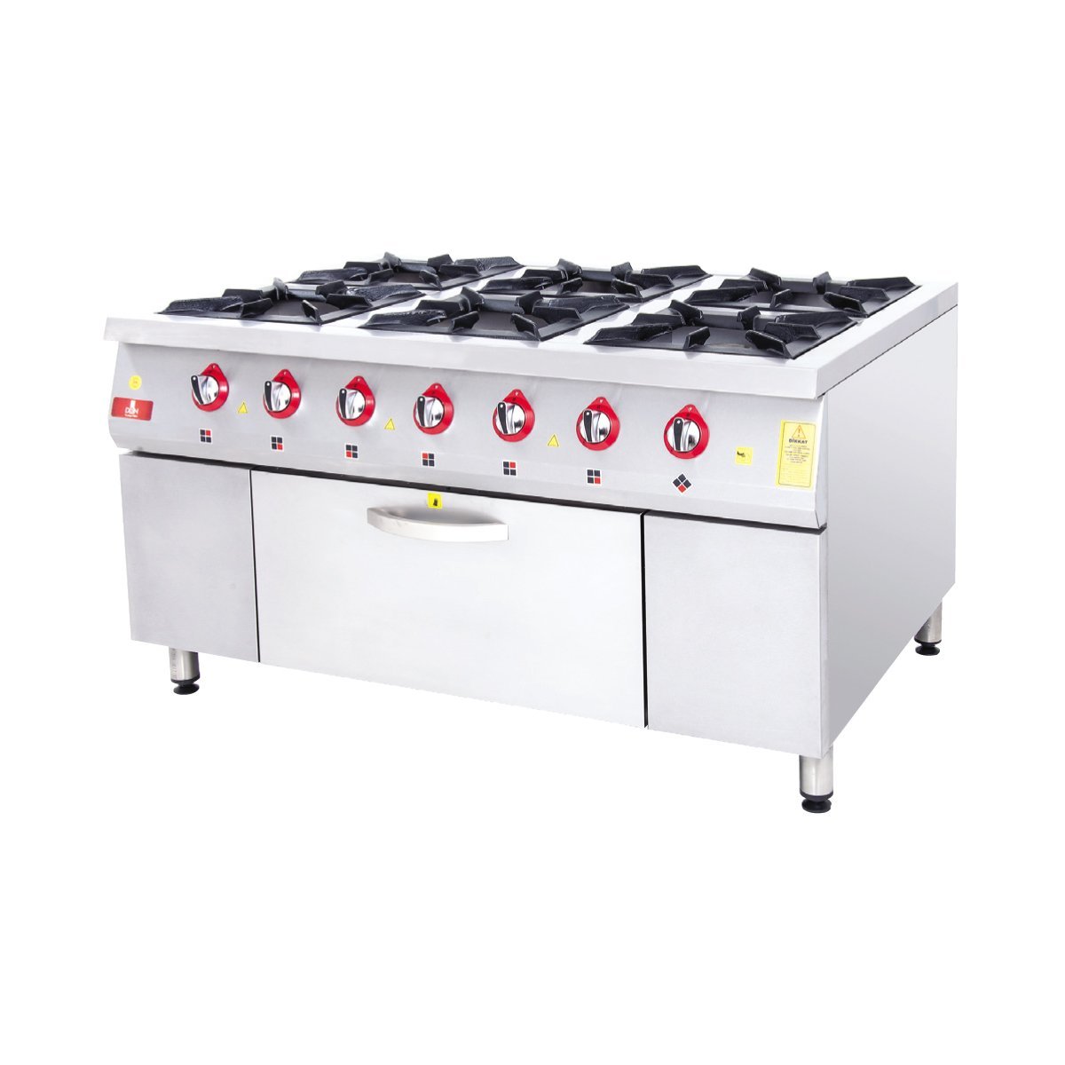 DRN Kuzine Fırınlı Ocak 6'lı 150x100 Gazlı